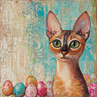 Thumbnail for Cat Sign, DCO-13648, Sign For Wreath, 10x10