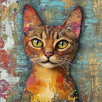 Thumbnail for Cat Sign, DCO-13649, Sign For Wreath, 10x10