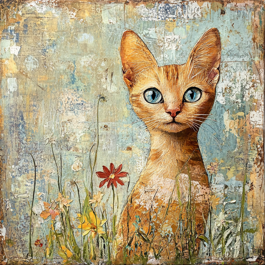 Cat Sign, DCO-13650, Sign For Wreath, 10x10" Metal Sign