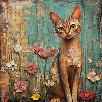 Thumbnail for Cat Sign, DCO-13657, Sign For Wreath, 10x10