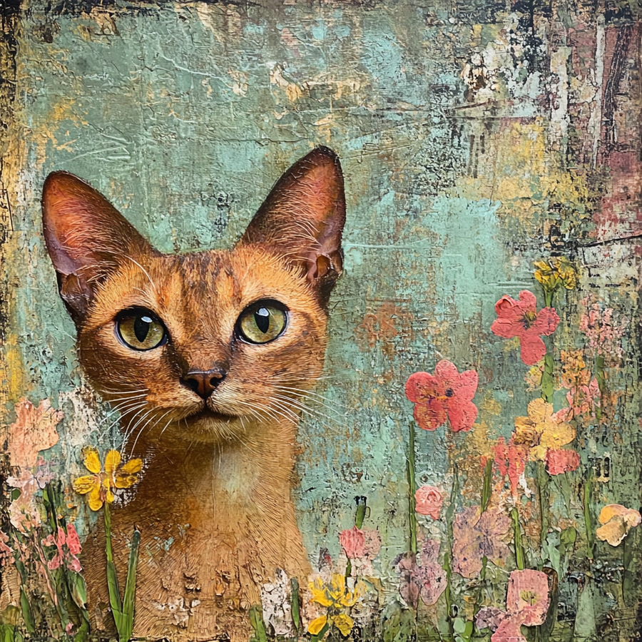 Cat Sign, DCO-13658, Sign For Wreath, 10x10" Metal Sign