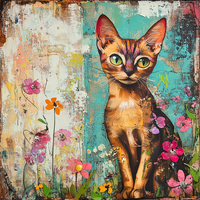 Thumbnail for Cat Sign, DCO-13659, Sign For Wreath, 10x10