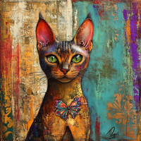 Thumbnail for Cat Sign, DCO-13661, Sign For Wreath, 10x10