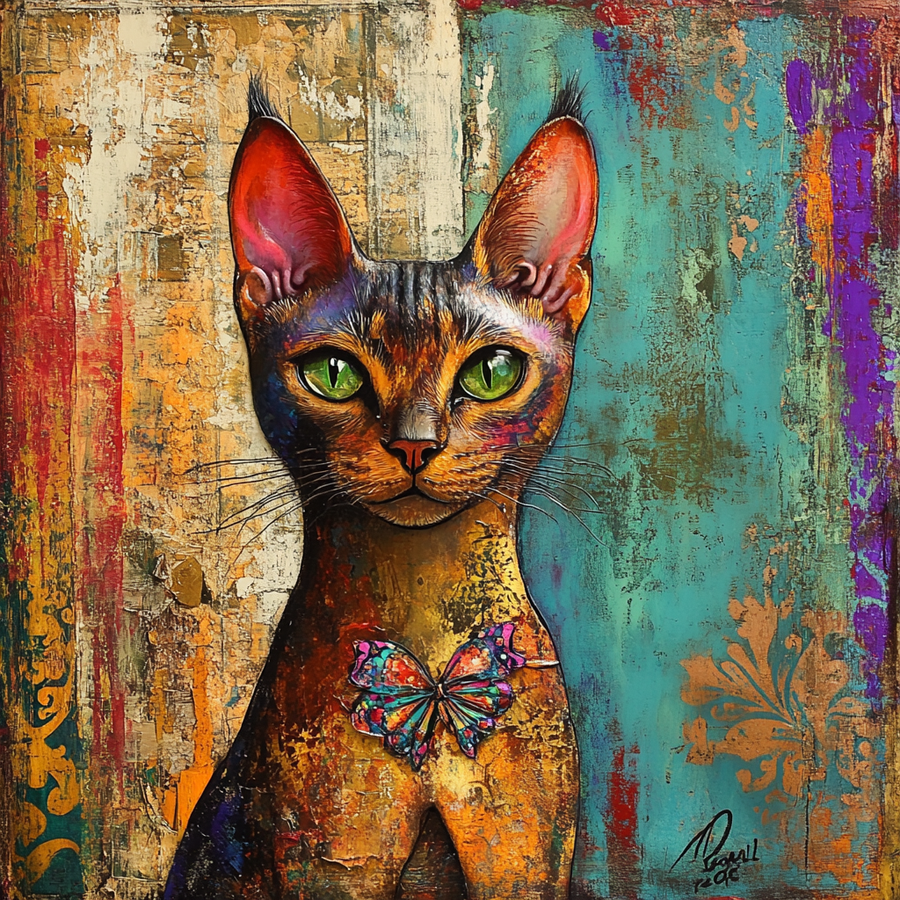 Cat Sign, DCO-13661, Sign For Wreath, 10x10" Metal Sign