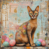 Thumbnail for Cat Sign, DCO-13672, Sign For Wreath, 10x10