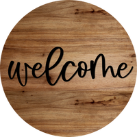 Thumbnail for Welcome Door Hanger, 4 Holes Door Hanger, DCO-W-00039-DH, 22 in Round Wood
