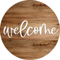Thumbnail for Welcome Door Hanger, 4 Holes Door Hanger, DCO-W-00040-DH, 22 in Round Wood