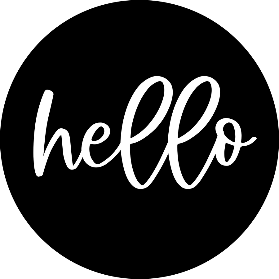 Hello Door Hanger, 4 Holes Door Hanger, DCO-W-00041-DH, 22 in Round Wood