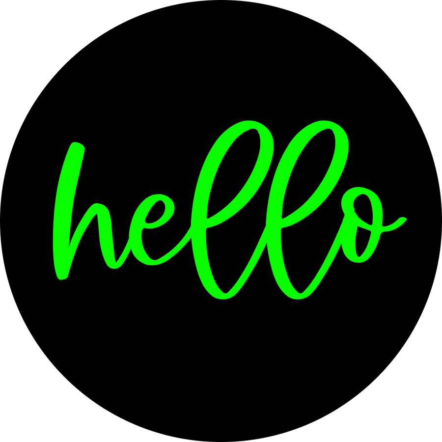 Hello Door Hanger, 4 Holes Door Hanger, DCO-W-00042-DH, 22 in Round Wood