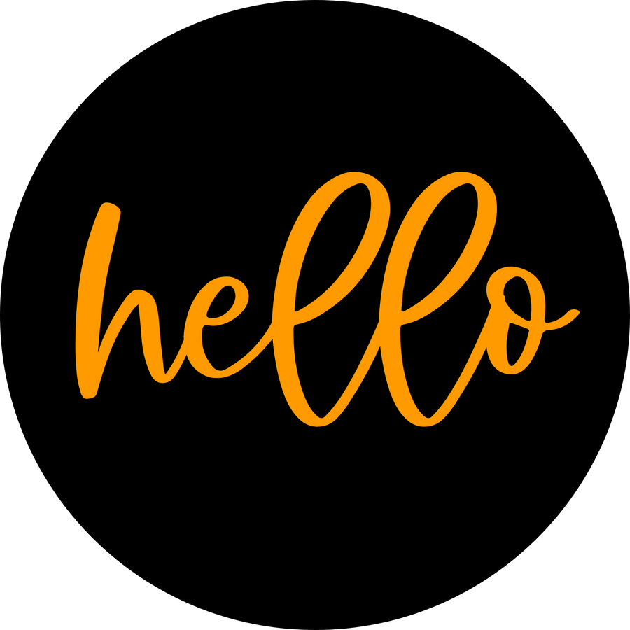 Hello Door Hanger, 4 Holes Door Hanger, DCO-W-00043-DH, 22 in Round Wood