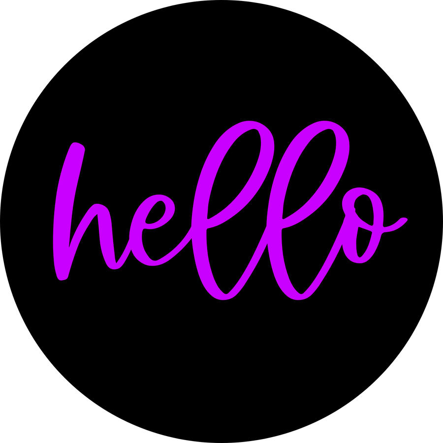 Hello Door Hanger, 4 Holes Door Hanger, DCO-W-00044-DH, 22 in Round Wood