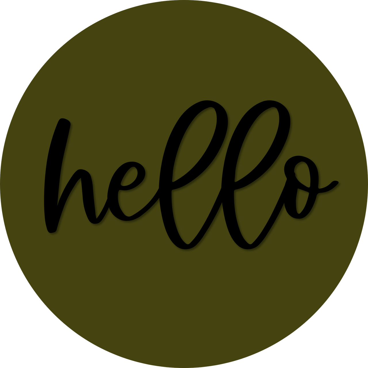 Hello Door Hanger, 4 Holes Door Hanger, DCO-W-00049-DH, 22 in Round Wood