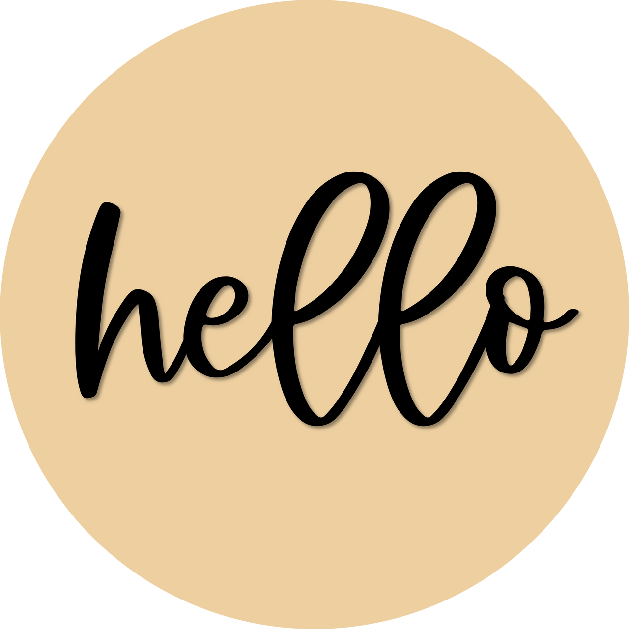 Hello Door Hanger, 4 Holes Door Hanger, DCO-W-00051-DH, 22 in Round Wood