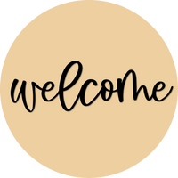 Thumbnail for Welcome Door Hanger, 4 Holes Door Hanger, DCO-W-00052-DH, 22 in Round Wood