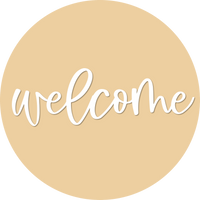 Thumbnail for Welcome Door Hanger, 4 Holes Door Hanger, DCO-W-00053-DH, 22 in Round Wood