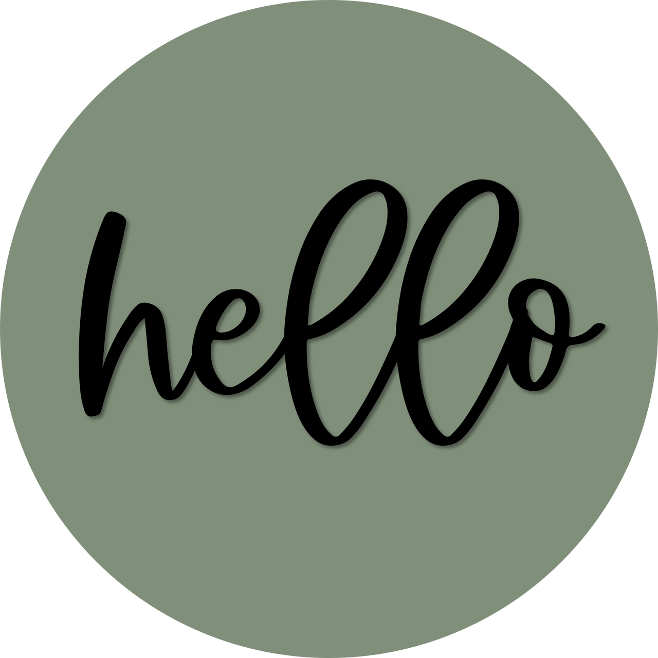 Hello Door Hanger, 4 Holes Door Hanger, DCO-W-00056-DH, 22 in Round Wood