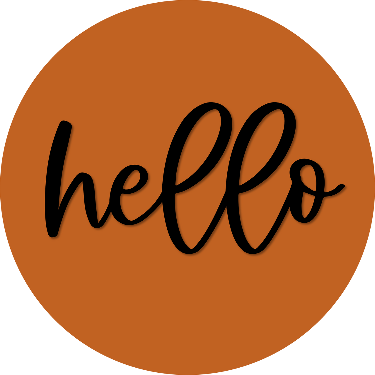 Hello Door Hanger, 4 Holes Door Hanger, DCO-W-00058-DH, 22 in Round Wood