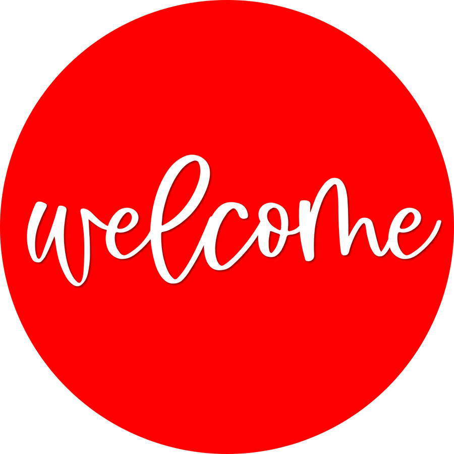 Hello Door Hanger, 4 Holes Door Hanger, DCO-W-00063-DH, 22 in Round Wood