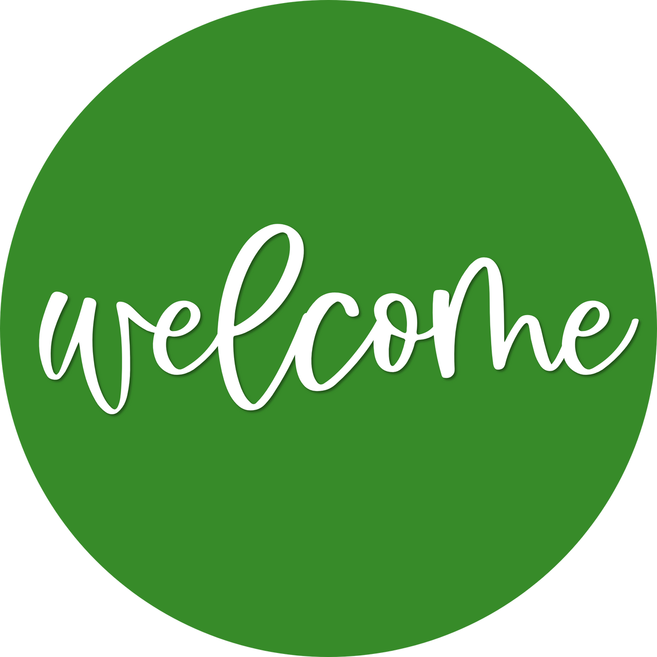 Welcome Door Hanger, 4 Holes Door Hanger, DCO-W-00068-DH, 22 in Round Wood
