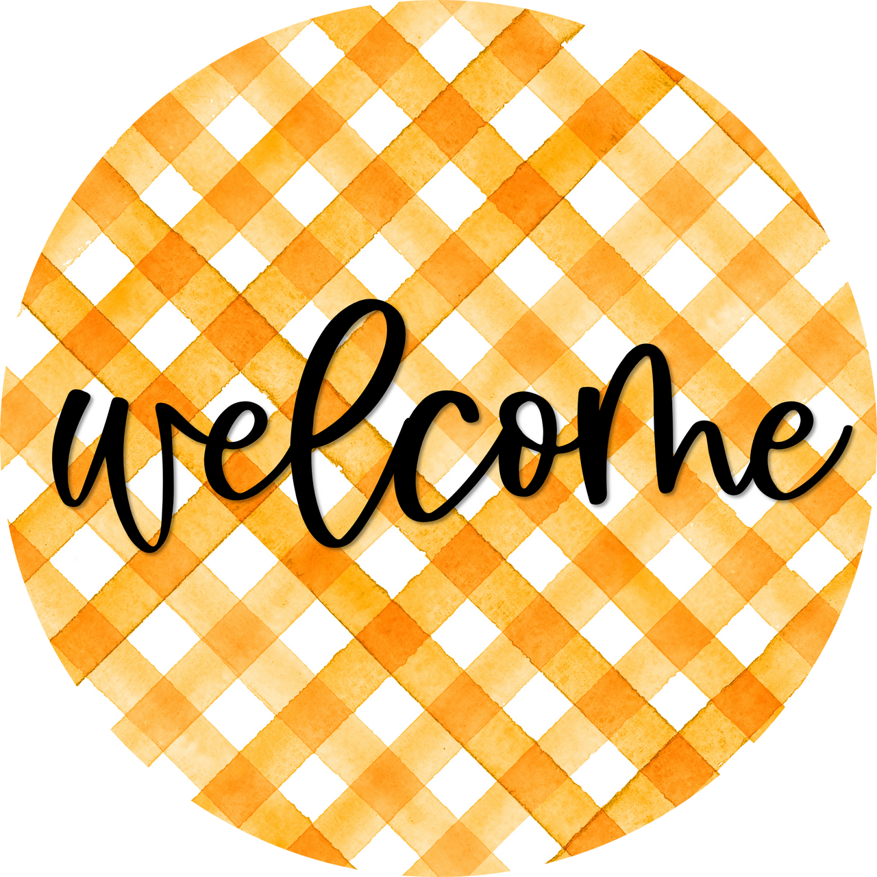 Welcome Door Hanger, 4 Holes Door Hanger, DCO-W-00072-DH, 22 in Round Wood