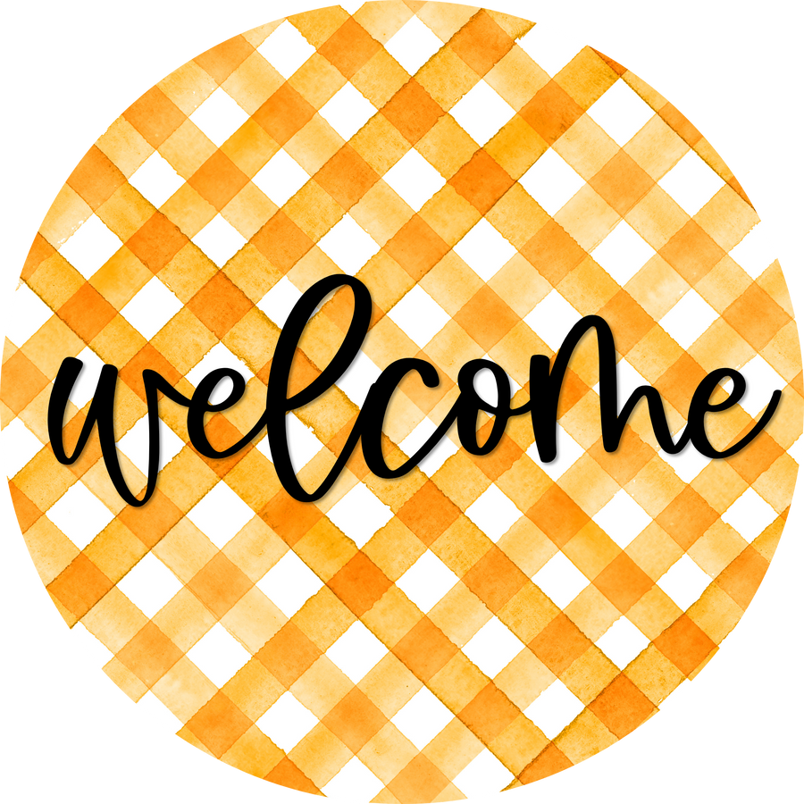 Welcome Door Hanger, 4 Holes Door Hanger, DCO-W-00072-DH, 22 in Round Wood