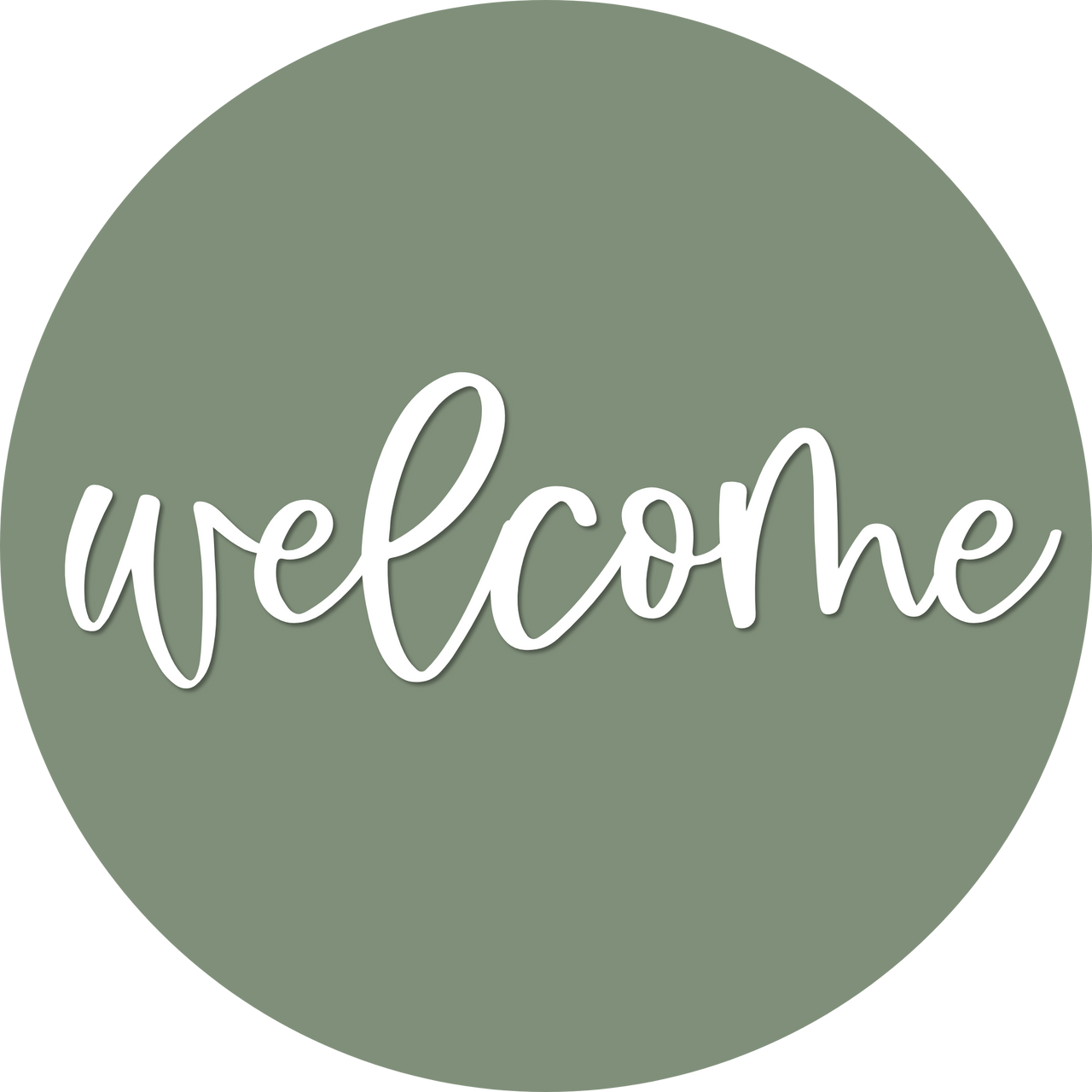 Welcome Door Hanger, 4 Holes Door Hanger, DCO-W-00079-DH, 22 in Round Wood