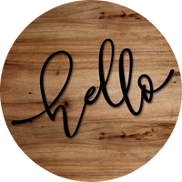 Thumbnail for Hello Door Hanger, 4 Holes Door Hanger, DCO-W-00080-DH, 22 in Round Wood