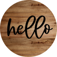 Thumbnail for Hello Door Hanger, 4 Holes Door Hanger, DCO-W-00081-DH, 22 in Round Wood