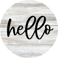 Thumbnail for Hello Door Hanger, 4 Holes Door Hanger, DCO-W-00082-DH, 22 in Round Wood