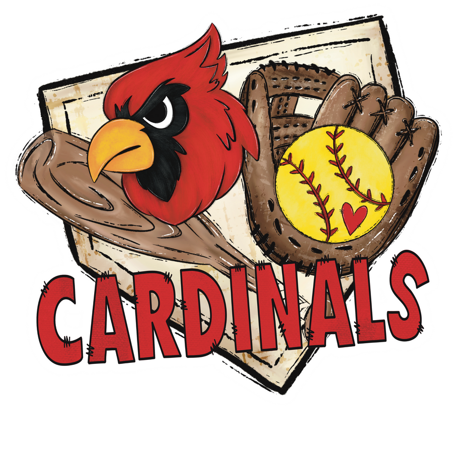 Cardinal Softball 22" Wood Door Hanger - DCO-W-01185-DH