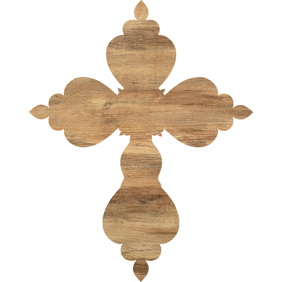 Cross Religious Has Bow Holes 22" Wood Door Hanger - DCO-W-1223-DH