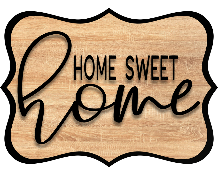 Home Sweet Home 14" Wood Wreath Sign - DCO-W-1342
