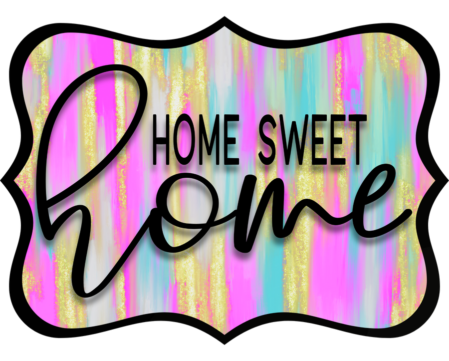 Home Sweet Home 14" Wood Wreath Sign - DCO-W-1351
