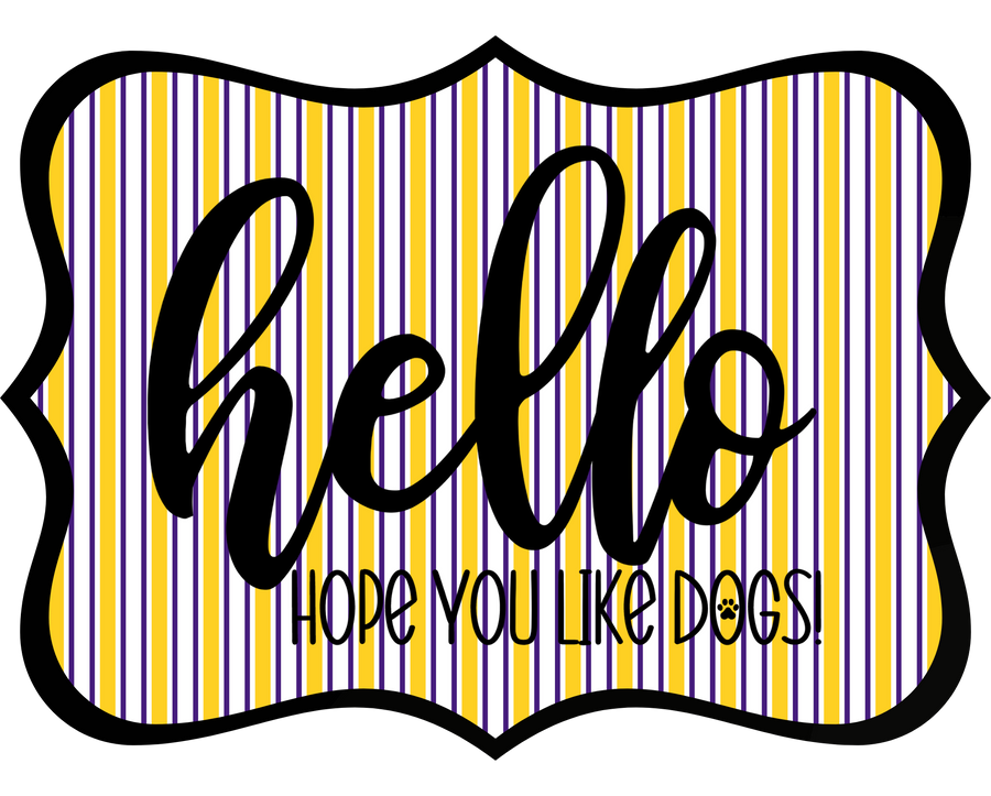 Hello Hope You Like Dogs 14" Wood Wreath Sign - DCO-W-1412