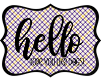 Thumbnail for Hello Hope You Like Dogs 14" Wood Wreath Sign - DCO-W-1413