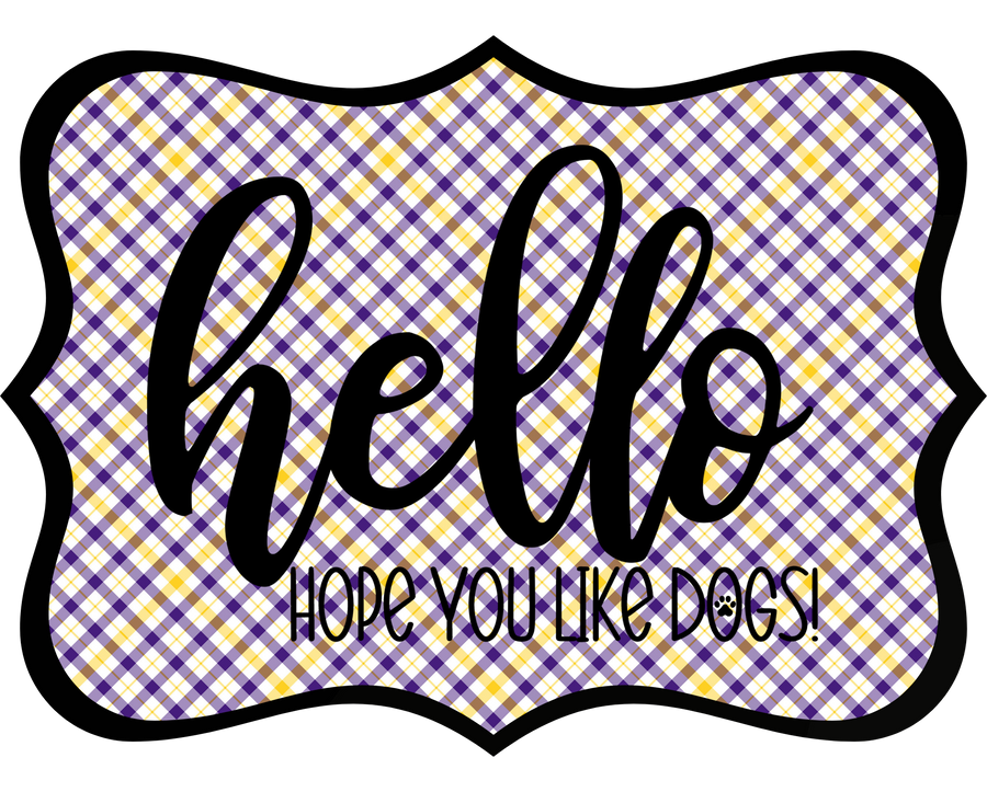 Hello Hope You Like Dogs 14" Wood Wreath Sign - DCO-W-1413