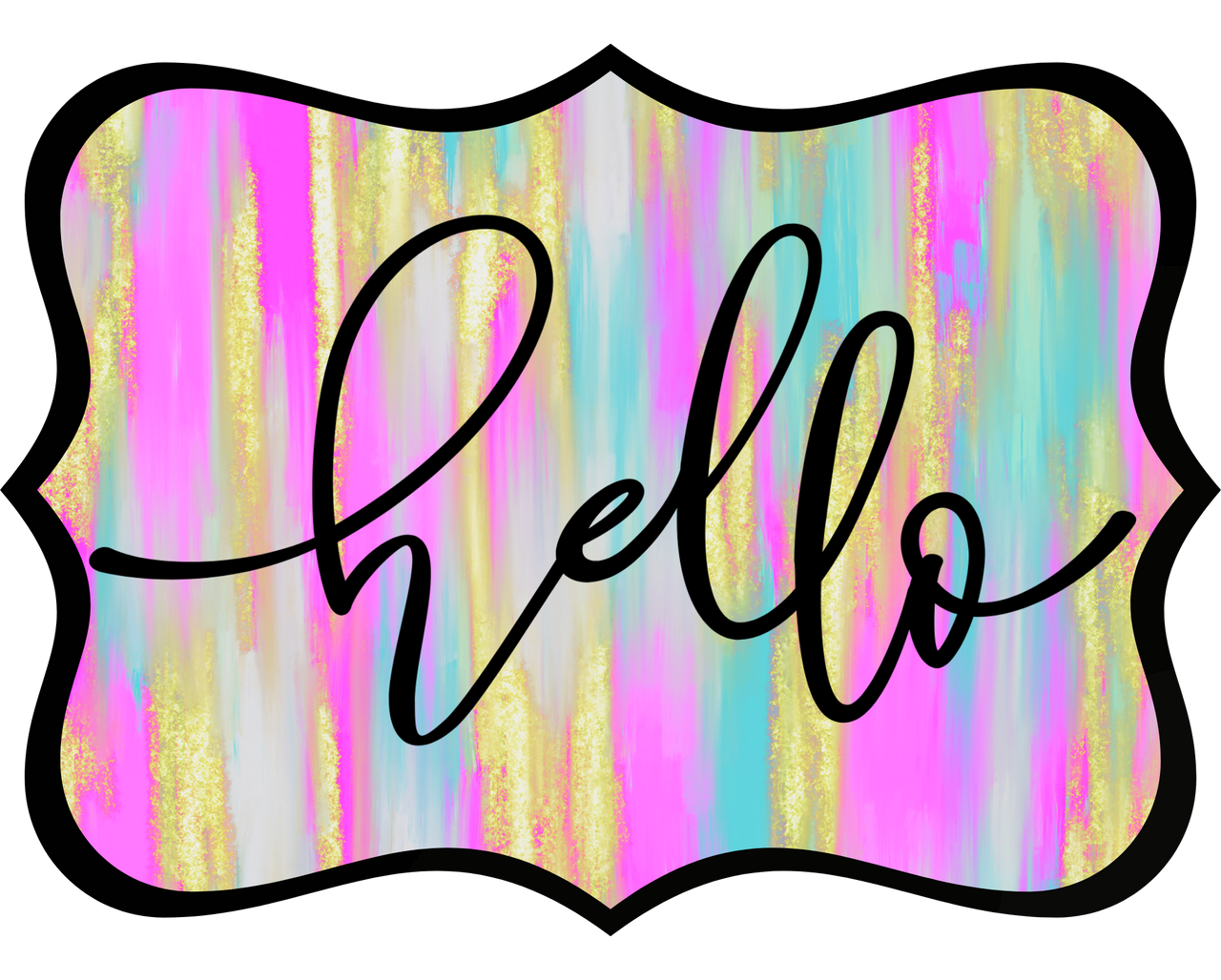 Hello Hope You Like Dogs 14" Wood Wreath Sign - DCO-W-1426