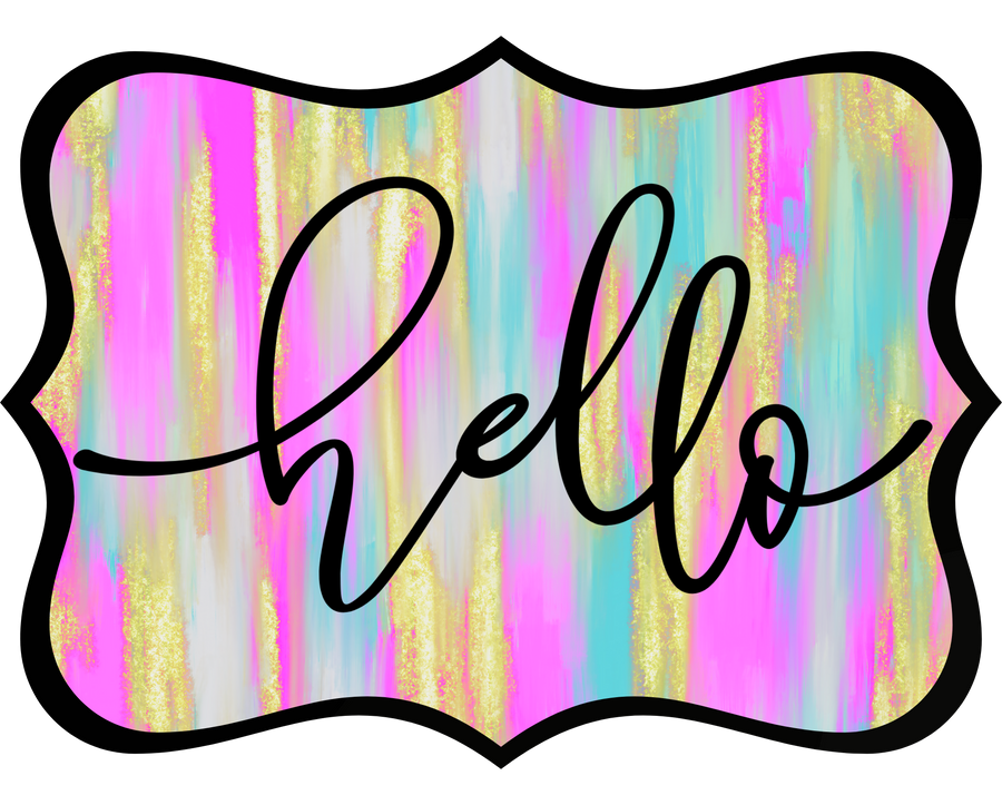 Hello Hope You Like Dogs 14" Wood Wreath Sign - DCO-W-1426