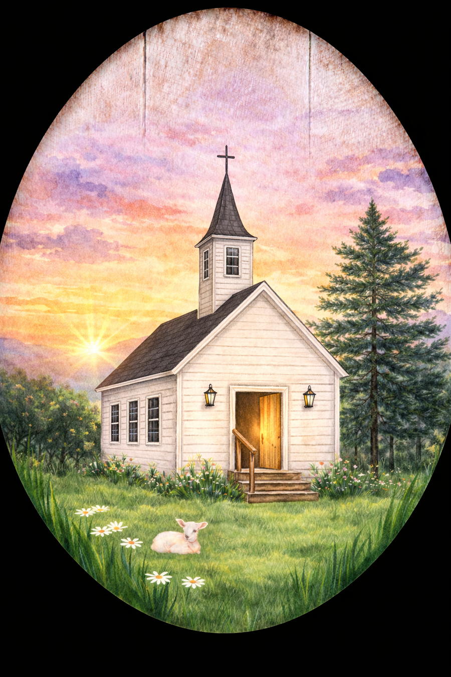Religious Easter Egg 14" Wood Wreath Sign - DCO-W-1483