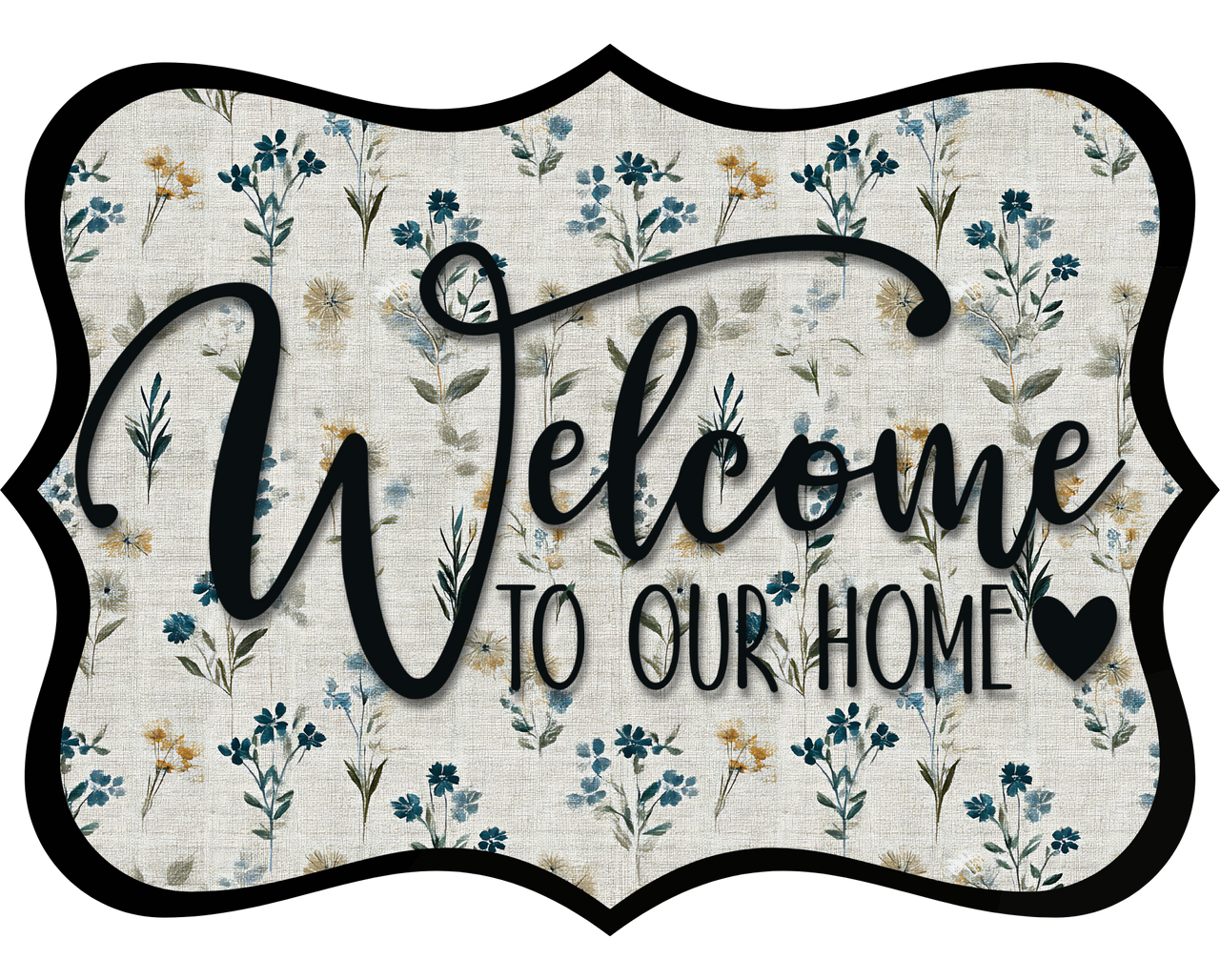 Welcome To Our Home Wood Wreath Sign - DCO-W-1492