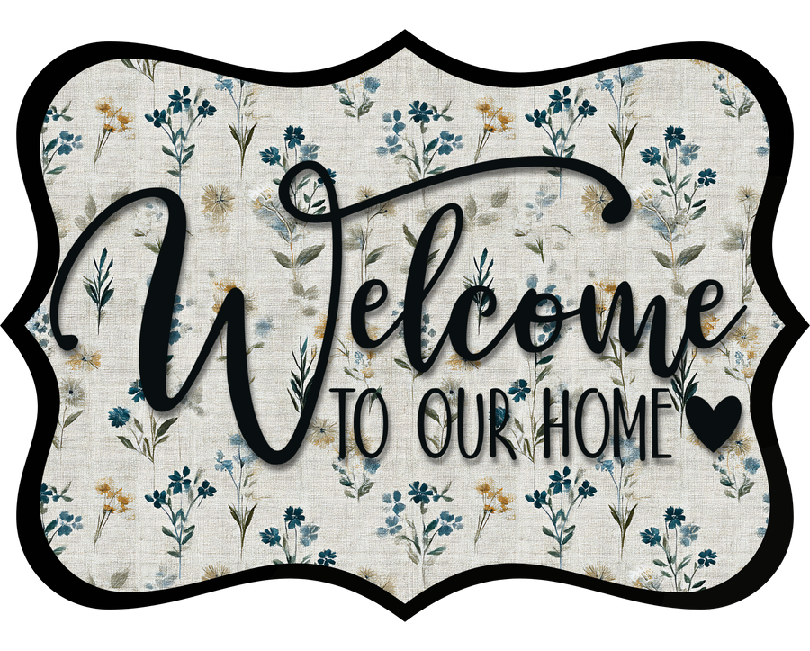 Welcome To Our Home Wood Wreath Sign - DCO-W-1492