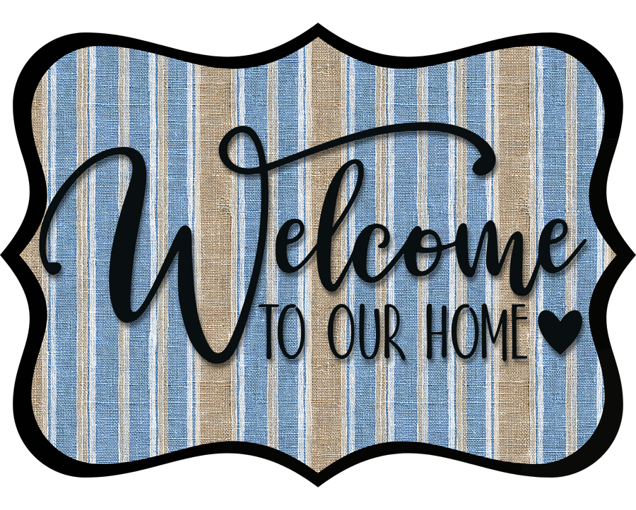 Welcome To Our Home Wood Wreath Sign - DCO-W-1496