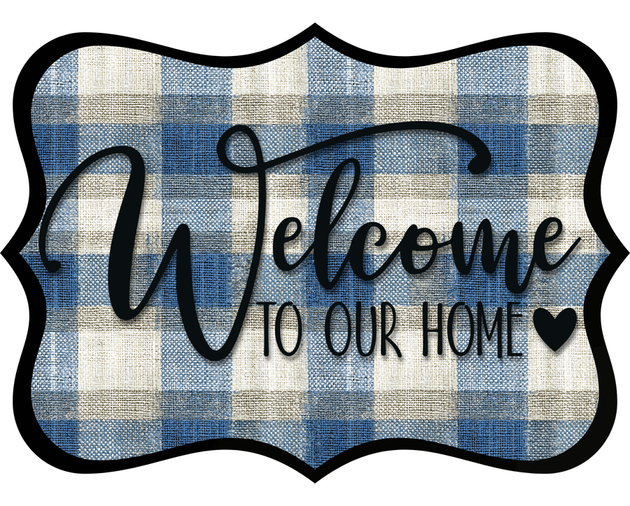 Welcome To Our Home Wood Wreath Sign - DCO-W-1497
