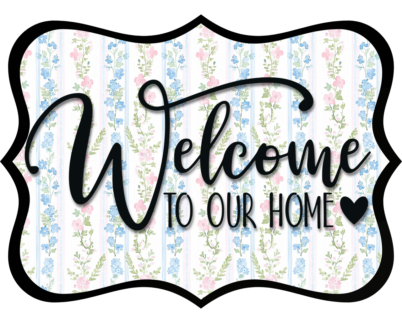 Welcome To Our Home Wood Wreath Sign - DCO-W-1502