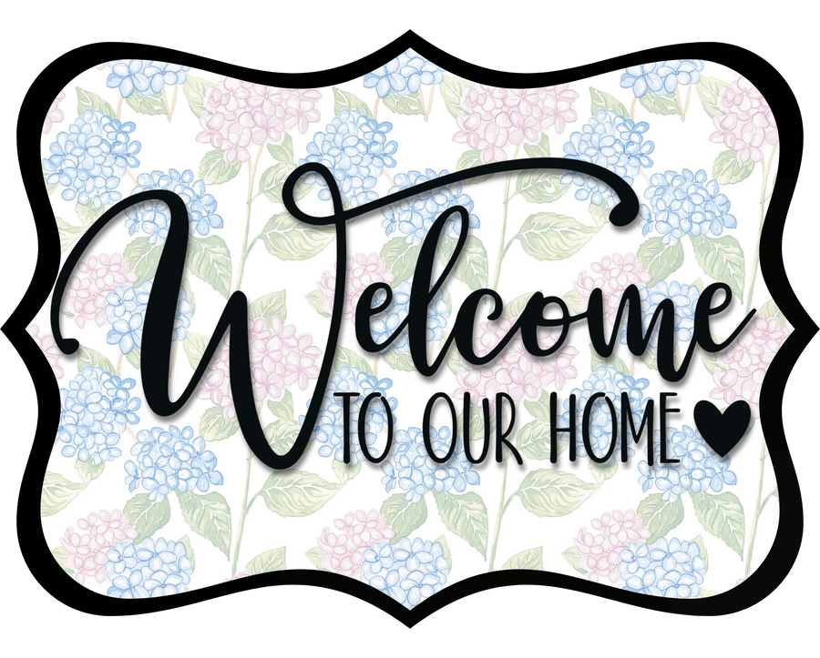 Welcome To Our Home Wood Wreath Sign - DCO-W-1508