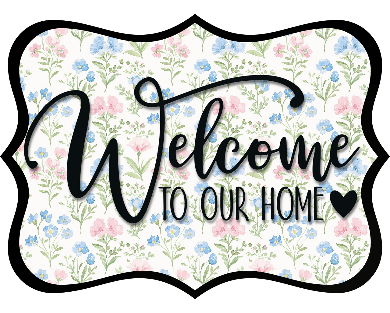Welcome To Our Home Wood Wreath Sign - DCO-W-1509