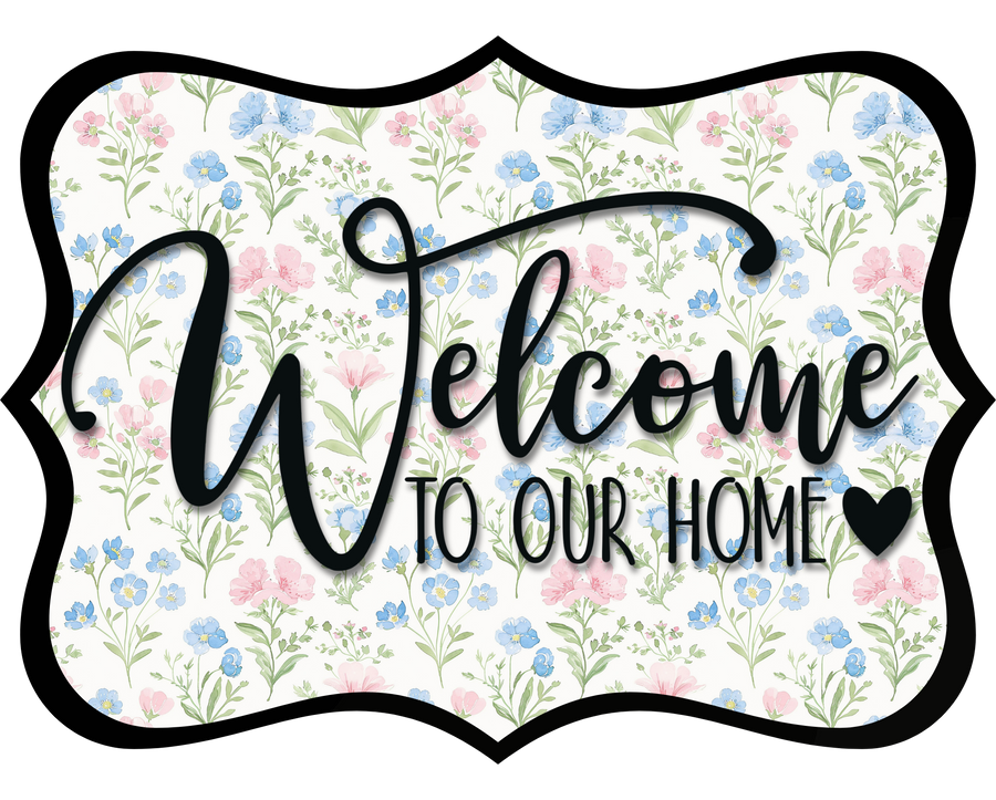 Welcome To Our Home Wood Wreath Sign - DCO-W-1509