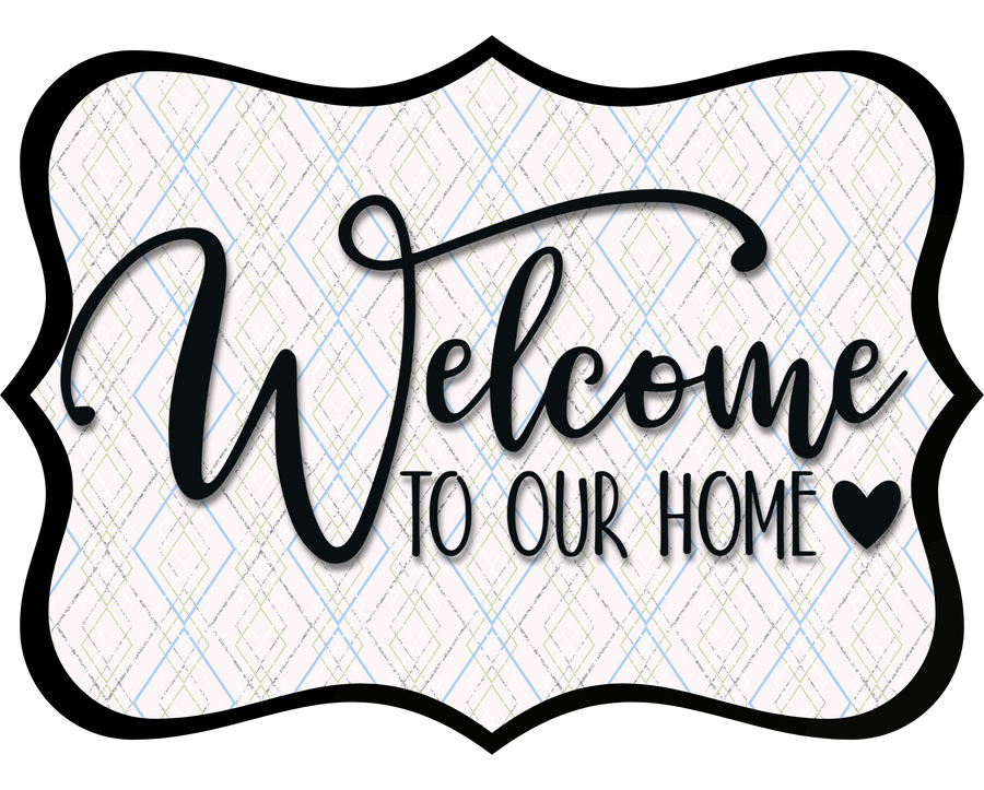 Welcome To Our Home Wood Wreath Sign - DCO-W-1513