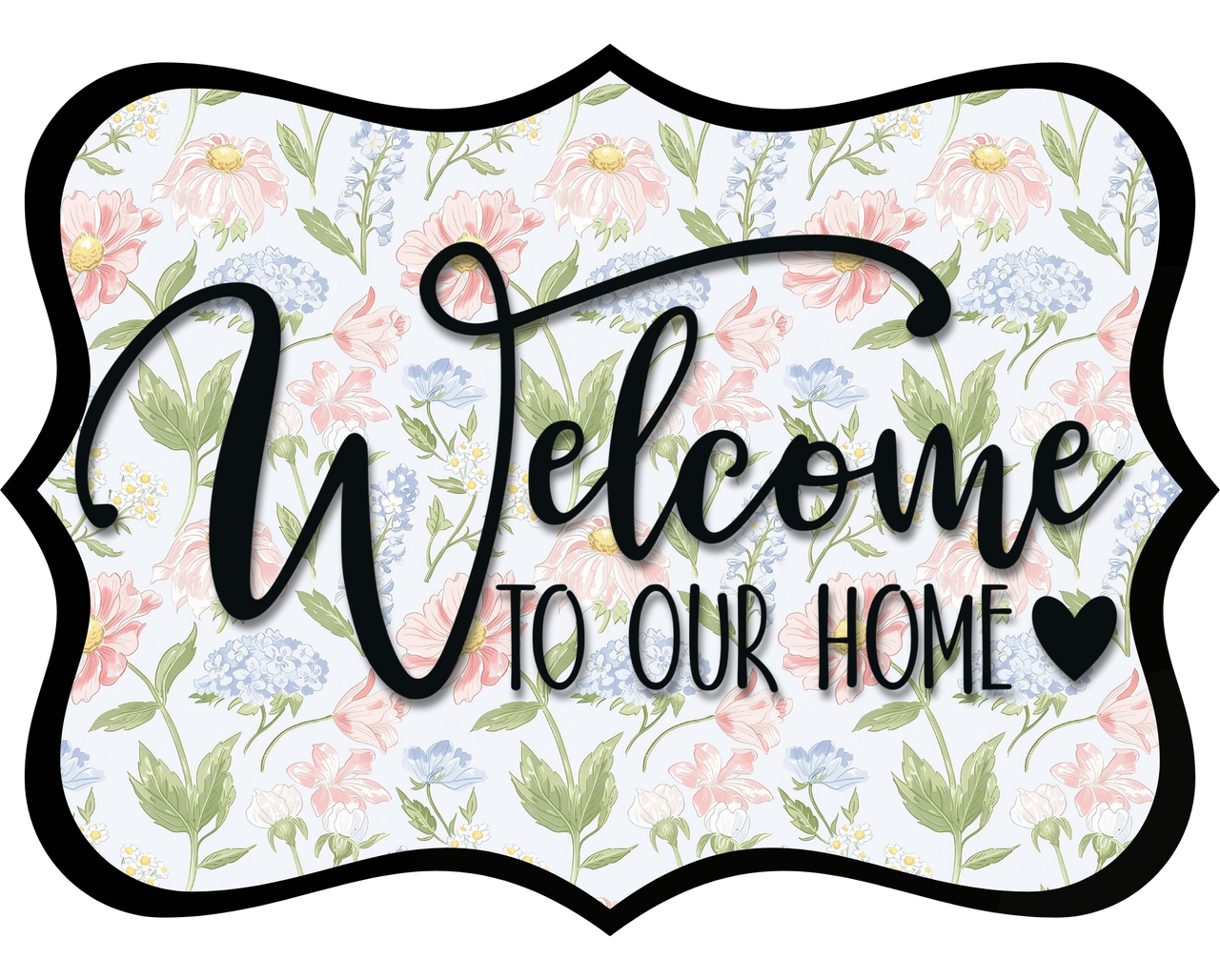 Welcome To Our Home Wood Wreath Sign - DCO-W-1514