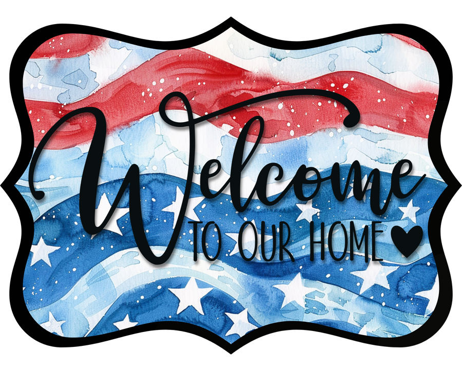 Welcome To Our Home Wood Wreath Sign - DCO-W-1515